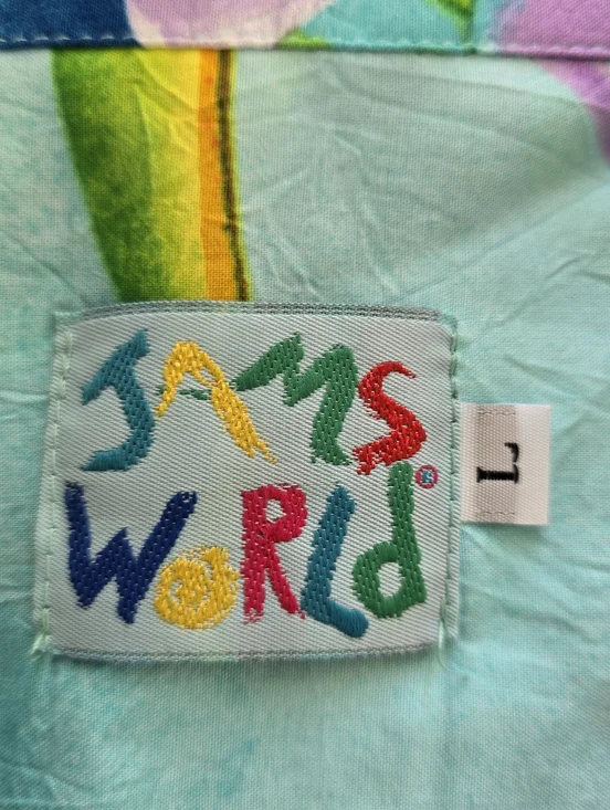 Jams World Hawaiian Shirt Womens L Tropical Floral Button Down Short Sleeve - Picture 2 of 7